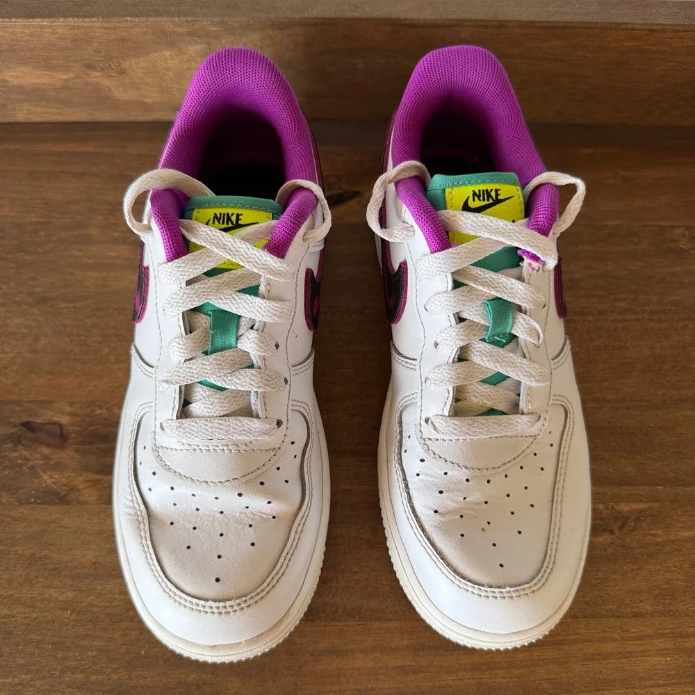 Nike Air Force 1 LV8 GS Just Do It Sneakers Vivid Purple Kids Youth Size 2Y